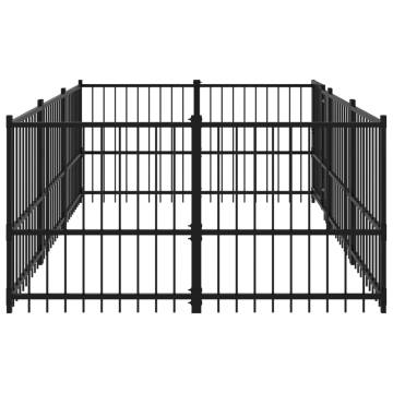 Outdoor Dog Kennel Steel 5.63 m²