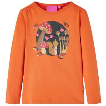 Kids' T-shirt with Long Sleeves Burnt Orange 128