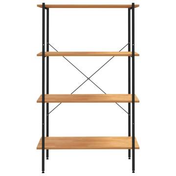 4-Tier Shelving Unit Black and Oak 80x40x130 cm