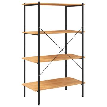 4-Tier Shelving Unit Black and Oak 80x40x130 cm