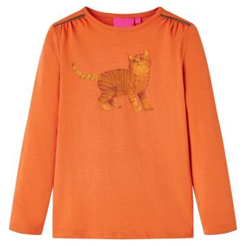 Kids' T-shirt with Long Sleeves Burnt Orange 116