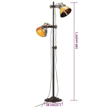 Floor Lamp with 2 Lampshade Multicolour E27