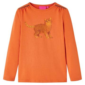 Kids' T-shirt with Long Sleeves Burnt Orange 140