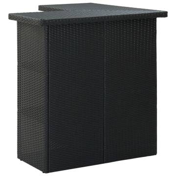 Corner Bar Table Black 100x50x105 cm Poly Rattan