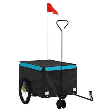 Bike Trailer Black and Blue 30 kg Iron