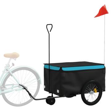 Bike Trailer Black and Blue 30 kg Iron