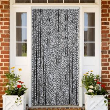 Fly Curtain Grey and Black and White 100x220 cm Chenille