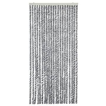 Fly Curtain Grey and Black and White 100x220 cm Chenille