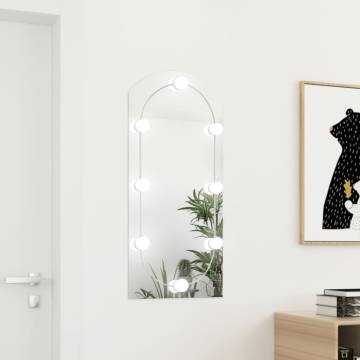 Mirror with LED Lights 90x45 cm Glass Arch