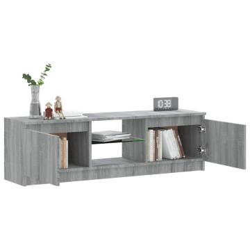 TV Cabinet with LED Lights Grey Sonoma 120x30x35.5 cm