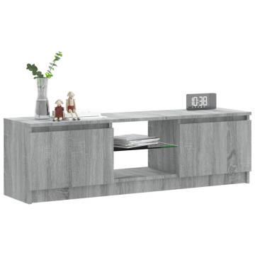 TV Cabinet with LED Lights Grey Sonoma 120x30x35.5 cm