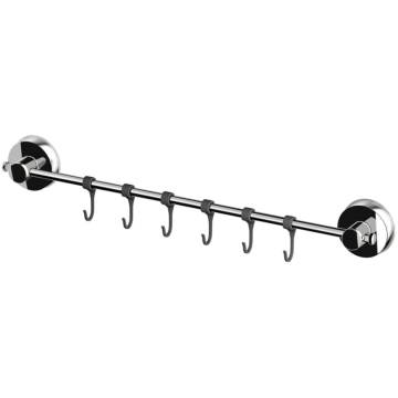 RIDDER Towel Rail with Hooks 55.5x6.5x4.6 cm Chrome 12120100