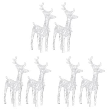 Christmas Reindeers 6 pcs Cold White 240 LEDs Acrylic