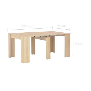 Extendable Dining Table Sonoma Oak 175x90x75 cm