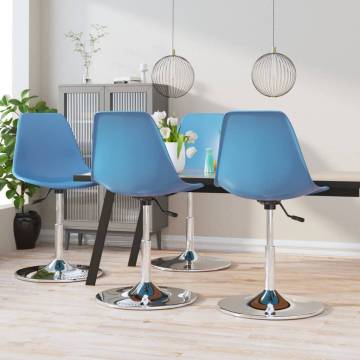 Swivel Dining Chairs 4 pcs Blue PP