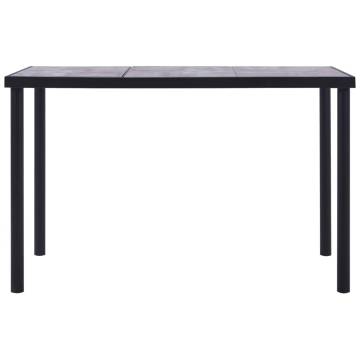 Dining Table Black and Concrete Grey 160x80x75 cm MDF