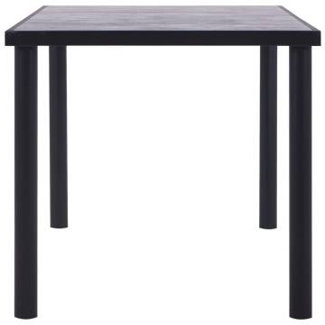 Dining Table Black and Concrete Grey 160x80x75 cm MDF