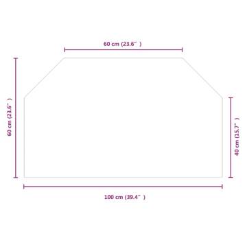 Fireplace Glass Plate Hexagon 100x60 cm