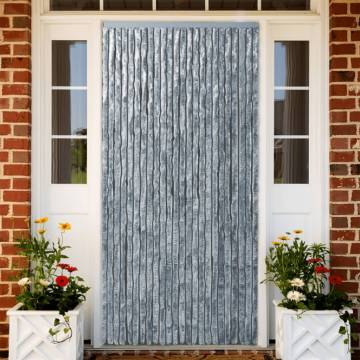 Fly Curtain White and Grey 100x200 cm Chenille