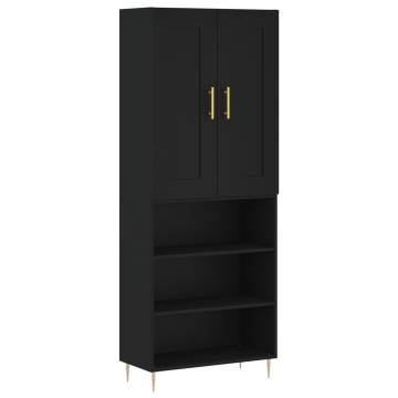 Highboard Black 69.5x34x180 cm Engineered Wood