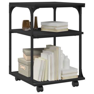 Printer Stand 3-Tier Black 43x48x64 cm Engineered Wood