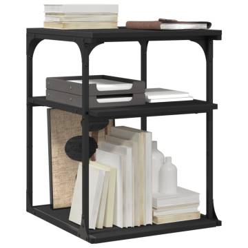 Printer Stand 3-Tier Black 43x48x64 cm Engineered Wood