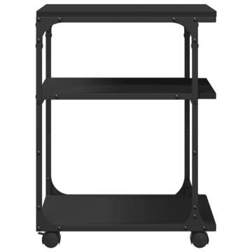 Printer Stand 3-Tier Black 43x48x64 cm Engineered Wood