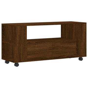 TV Cabinet Brown Oak 102x34.5x43 cm Engineered Wood