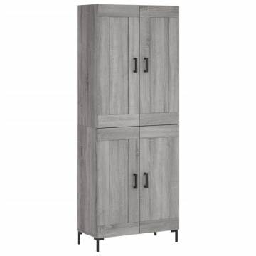 Highboard Grey Sonoma 69.5x34x180 cm Engineered Wood