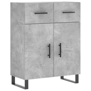 Highboard Concrete Grey 69.5x34x180 cm Engineered Wood