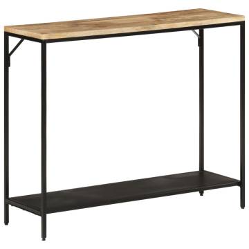 Console Table 90x30x75 cm Solid Rough Mango Wood and Iron