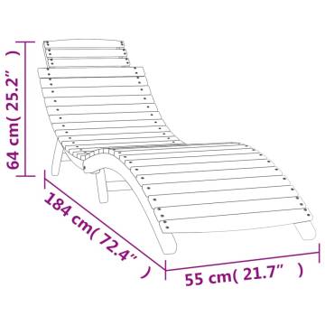 Sun Loungers 2 pcs White 184x55x64 cm Solid Wood Acacia