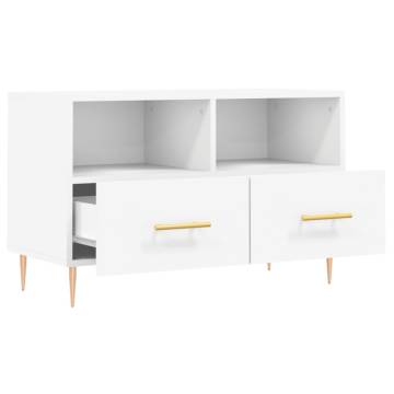 TV Cabinet White 80x36x50 cm Engineered Wood