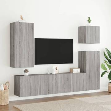 5 Piece TV Wall Units Grey Sonoma Engineered Wood