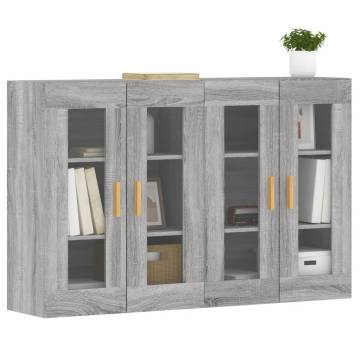 Wall Mounted Cabinets 2 pcs Grey Sonoma Engineered Wood