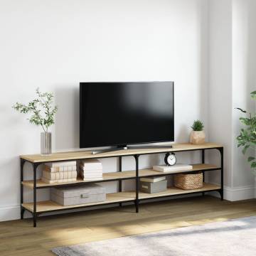 TV Cabinet Sonoma Oak 180x30x50 cm Engineered Wood and Metal