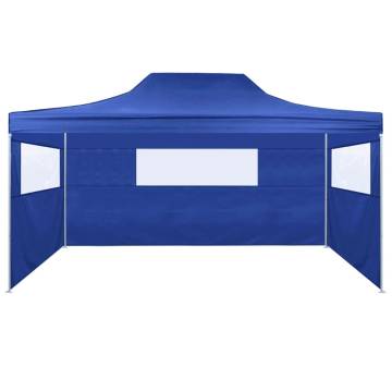 Foldable Tent with 3 Walls 3x4.5 m Blue