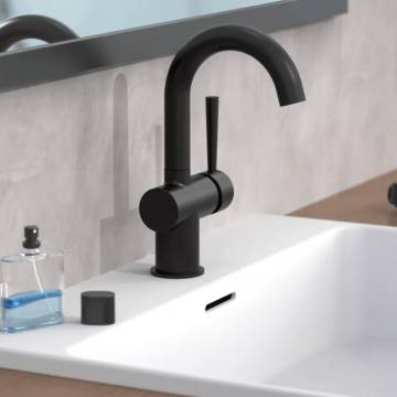 SCHÜTTE Basin Mixer CORNWALL with Lateral Handle Matte Black