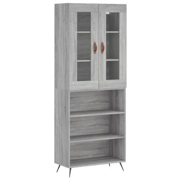 Highboard Grey Sonoma 69.5x34x180 cm Engineered Wood