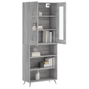 Highboard Grey Sonoma 69.5x34x180 cm Engineered Wood