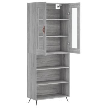 Highboard Grey Sonoma 69.5x34x180 cm Engineered Wood