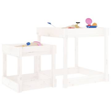 Sand Tables 2 pcs White Solid Wood Pine