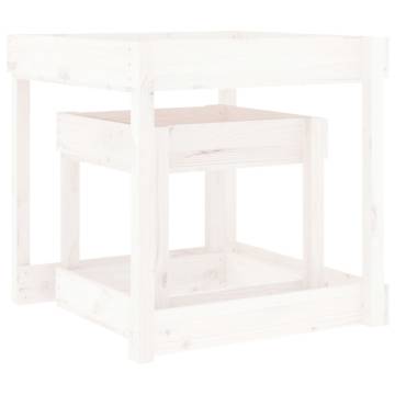 Sand Tables 2 pcs White Solid Wood Pine