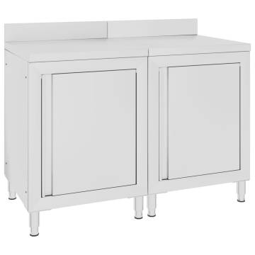 Commercial Work Table Cabinet 120x60x96 cm Stainless Steel