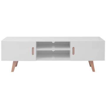 TV Stand MDF 150x35x48.5 cm High Gloss White