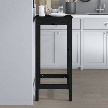 Bar Table Black 50x50x110 cm Solid Wood Pine