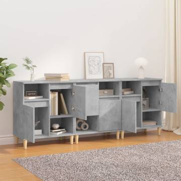 Sideboards 3 pcs Concrete Grey 60x35x70 cm Engineered Wood