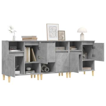 Sideboards 3 pcs Concrete Grey 60x35x70 cm Engineered Wood