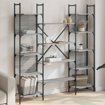 Bookshelf Grey Sonoma 155.5x24x166.5 cm Engineered Wood