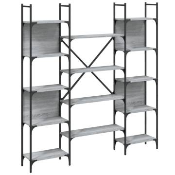 Bookshelf Grey Sonoma 155.5x24x166.5 cm Engineered Wood